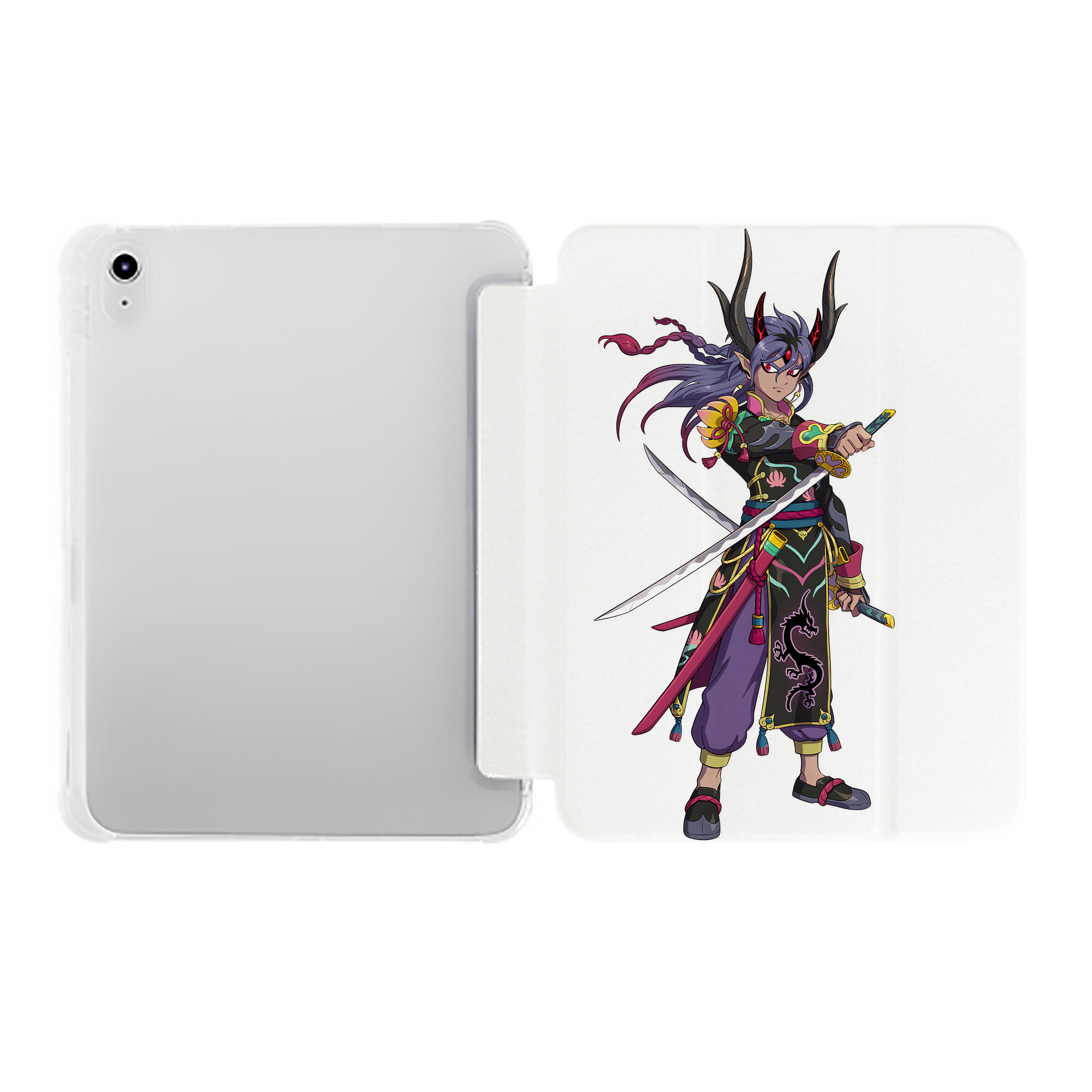 （画像用） 妖怪ウォッチ Yo-kai Watch IPad ケース ペン収納付き 三つ折りスタンド PUレザー×シリコン 対応機種9.5/10.5/10.9インチ